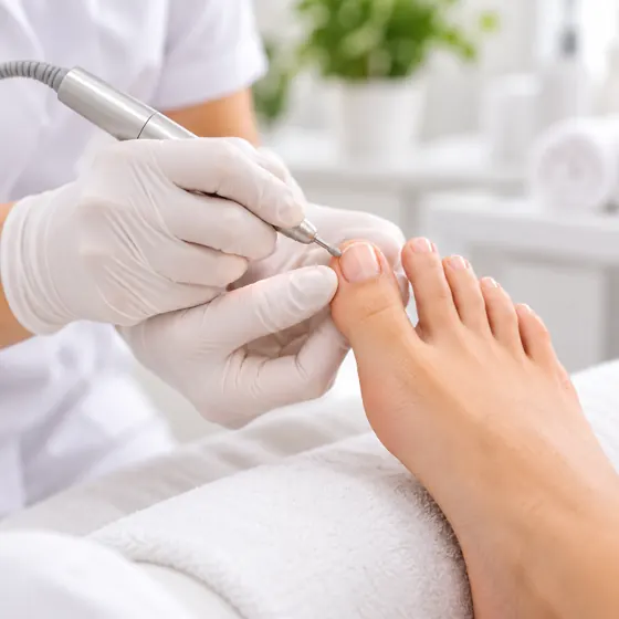 Behandeling met pedicureapparatuur